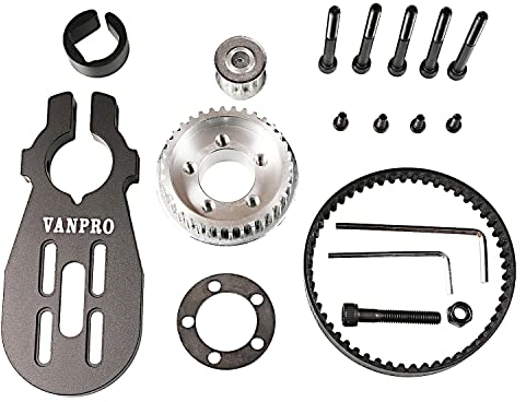 vanpro 5065 Bürstenlose Motorhalterung für Elektro-Skateboard, Cruising-Riemenscheibe, Rad-Kit, Gürtel, 5 m, 10 mm, 255 (Schneeschwarz, 1 Stück)