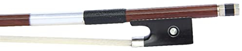 KERREY 1/16-4/4 Größe Violin Bogen Brasilien Holz Rundstock Mongilie Haar Ebenholz Frosch Parisan Eye Nickel Silber Geigenbogen (Color : 1/2)