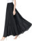 Damen Chiffon Maxirock Lässig Flowy Bund Falten Langer Prom Party Rock Schwarz M 90CM