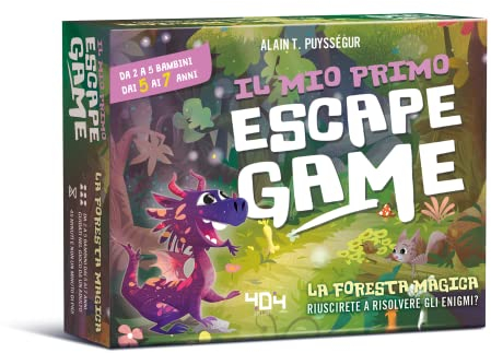 Asmodee Escape Box: Mein erstes Escape Spiel, Der Zauberwald, Schatzsuche für Kinder, 2-5 Spieler, 5-7 Jahre, italienische Ausgabe
