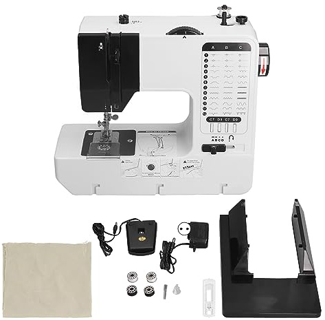 Nähmaschine, 38 Stiche Multifunktionale Elektrische Nähmaschine Zickzack-Nähmaschine mit Zubehör für Erfahrene Anfänger(EU-Stecker)