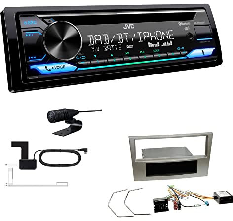 JVC KD-DB922BT 1-DIN Autoradio CD-Receiver Bluetooth DAB+ Digital Radio Einbauset passend für Opel Zafira B 2005-2014 Satin Stone inkl Canbus