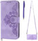 TOUCASA Kompatibel mit Samsung Galaxy A51 4G/M40s Hülle mit Band, Handykette Handyhülle Samsung A51 4G/M40s, PU Leder Flip Klappbar Magnetische Wallet Tasche Schutzhülle Flipcase Klapphülle (Lila)