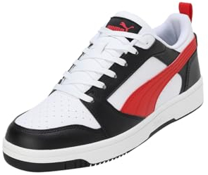 PUMA Rebound V6 Low Unisex Sneaker , Puma White For All Time Red Puma Black, 44.5 EU