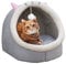 Alytimes Semi-enclosed Cat Igloo Cave Bed for Indoor Kittens and Small Dogs - Fluffy, Removable Washable Cushion Pillow
