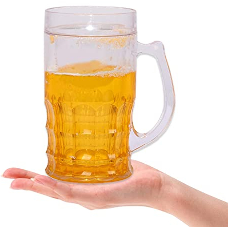 Yililay Tazze di Birra a Doppio Livello 500 ml di plastica Divertente Tazza di novità con Decorazione della casa di Birra Finta