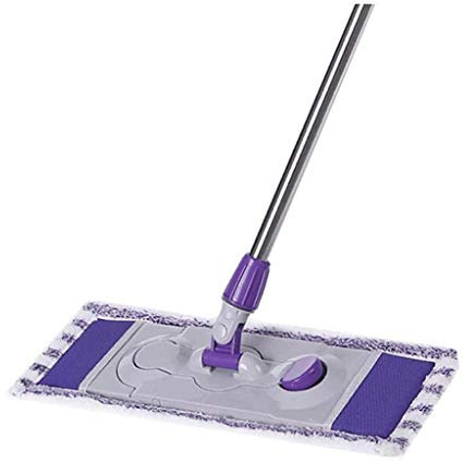 Fregonas de Microfibra para Limpieza de Suelos, Color Morado, con Mango Ajustable Extensible y Almohadillas para fregonas Lavables