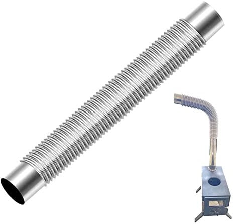 Kirdume cheminée - Tuyau d'air Frais Pliable en Acier Inoxydable pour poêle à granulés | Tuyau d'aération sécheuse à Conduit réglable pour Prise d'air Frais poêle à granulés