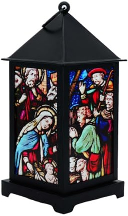 abc HOME | Laterne mit Krippenszene | Weihnachten | LED`s | batteriebetrieben