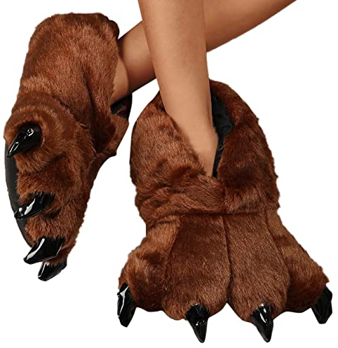 Unisex Soft Plüsch Haus Hausschuhe Tier Kostüm Pfote Claw Schuhe