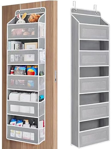 DDGAO Organiseur de rangement suspendu à suspendre sur une porte – 5 poches transparentes pour jouets, portefeuilles et serviettes (amélioré)