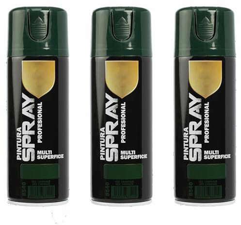 Etrexonline Pintura Spray Multicolor Profesional | 400ml | Adecuado para Metal, Madera & Plástico | Verde Carruajes | Secado Rápido | Paquete de 3