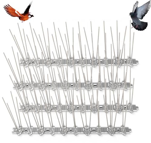 Nsxc 4pcs Pigeon Spikes, 1M Anti Pigeon Spikes,Stainless Steel Bird Spikes for Pigeons, Spikes for Fence Tops,Garden, Balcony Roof and Windows