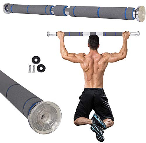 OHMG Klimmzugstange Türrahmen,Reckstange Ohne Schrauben 80-115cm Ausziehbar,Pull Up Bar Tragkraft bis 200 Kg,Reckstange für den Türreck,urnstange mit Handpolster,für dein Home-Gym (Grau)