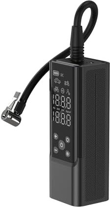 Compresor de Aire Portátil 150Psi - Bomba de Bicicleta Inalámbrica con Manómetro Digital Y Capacidad Batería 2500 * 3 Mah Compresor Aire Portátil para Neumáticos de Bicicleta De Motocicleta(25l/Min)
