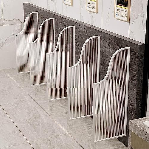 LYFDPN urinal screen toilet partition Wall-mounted Bathroom, Anti-rust Stainless Steel Frame Tempered Glass Divider Toilet Partition,for Hotel/public Areas (White 3 piece)