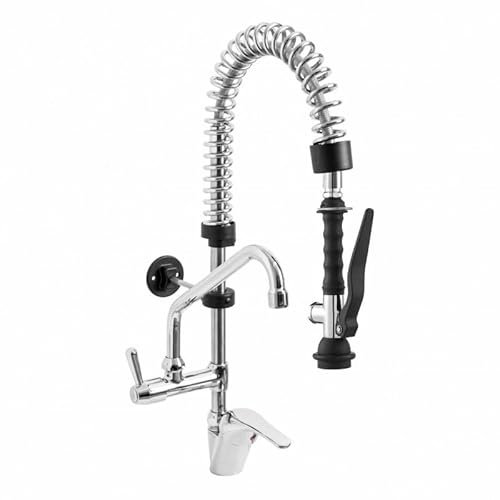 Robinet Douchette de prélavage eau chaude eau froide avec mitigeur et robinet Col de Cygne pour Cuisine Professionnelle, Bar, hôtel, Restaurant, collectivité. Fabriqué en ITALIE.