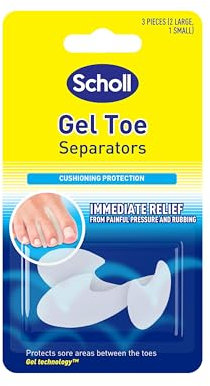 Scholl Gel Toe Separator - Immediate Pain Relief from Rubbing Between Toes, Toe Spacers, Ideal for Sore Spots, Corns and Blisters, Toe Separators for Overlapping Toes, Toe Straighteners for Bent Toes