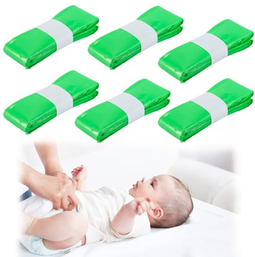 Miawtro Nappy Bin Refill Bags,6-Pack 6.5M Nappy Sacks with Durability and Long Length,Sanitary Disposal Bags with Fragrance and Odor-Blocking Technology for Diaper Bins,Trash Bags,Cat Litter