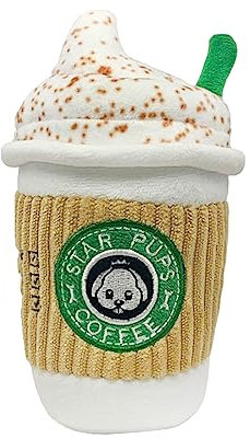 Hundespielzeug in Kaffeetassenform, Quietschspielzeug für kleine und Hunde, Plüschtier mit Geräuschen, Latte Kauspielzeug, Tiermotiv