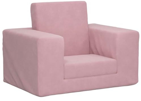 vidaXL Schlafsofa für Kinder Rosa Weicher Plüsch, Kindersofa, Kindercouch, Mini-Sofa, Couch Kinder, Minisofa, Minicouch, Mini-Couch, Kindercouch