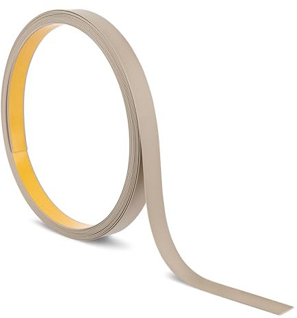 Quest Flachstange Flachleiste Kunststoff Selbstklebend – Länge: 10m – Zierleisten, PVC-Profil für Bau & Dekoration (Beige, 10m x 20mm)