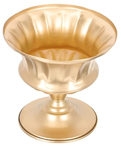 HYTROVE Blumentopf aus Eisen Urne Blumentopf Kinderzimmer Töpfe Hängender Topf Untertasse griechische Säulenvase vase Vintage Pot blumenkübel Hochzeitstischvase Hochzeitsvase Golden