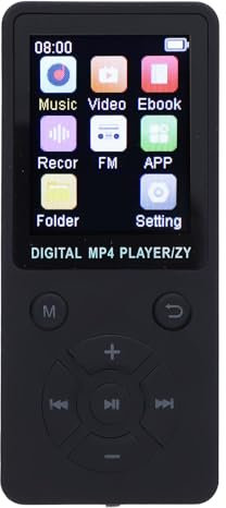 MP3 Player mit Bluetooth, 1,8 Zoll Bildschirm, Tragbarer Musik Player, UKW Radio, E Book, Unterstützt 64 GB Erweiterbar, HiFi Musik Player mit Verlustfreiem Sound (Black)