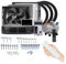 Compresor de aire acondicionado eléctrico Universal for automóvil, 12V, 24V, Compatible con coche, furgoneta, Street Rod, aire acondicionado clásico caliente A/C(Cool and Heat 12V)