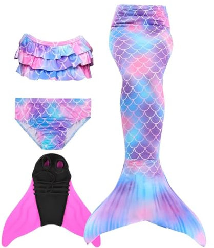 shepretty Fisch Tail Mädchen Fisch zum Monoflosse mit Bikini Sommer Cosplay 2025,xiaofenA8-D-140