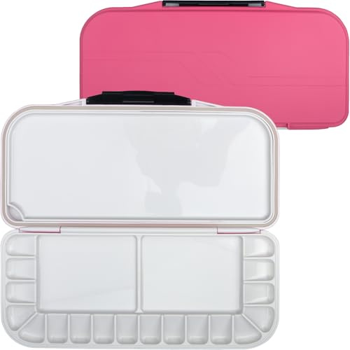 Roellgs Palette de peinture pliable à 18 compartiments - Boîte de palette portable et durable humide de voyage - Plateau de peinture d'artiste pour peinture à l'aquarelle, peinture à l'huile/acrylique
