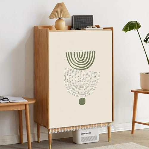 Highdi Rideau Cuisine Courts, Rideau Placard Anti Poussière Auto-Adhésif sans Perçage, pour sous Evier Cuisine Porte de Placard Étagères Meuble (Vert foncé,80x120 cm)