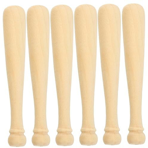 DOITOOL 20 Stück Baseballschläger DIY klein Fledermäuse Spiel Jugend Mini-Baseballschläger zum Basteln Holzschläger unfertiger Baseballschläger Handwerksprojekte Lotusbaum