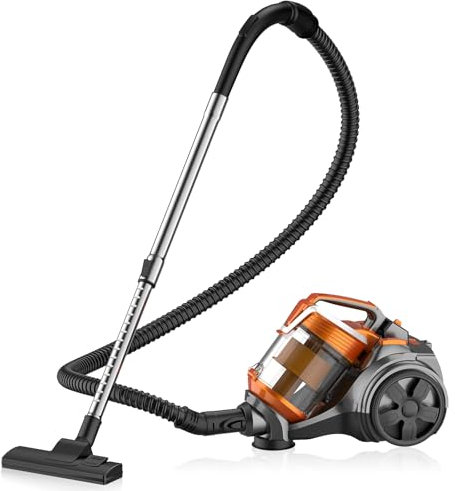 Qawner Staubsauger Beutellos 3600W, Bodenstaubsauger ohne Beutel, mit HEPA Filter, 5 m Reinigungsradius, 15000pa, 1.5L Dustbox, für Parkett,Teppich,Fliesen,leistungsstarker Staubsauger (A)