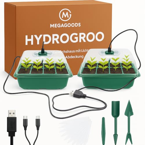 Caja de cultivo con luz LED para plantas, 6 celdas, ventilada, germinada