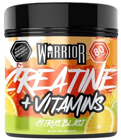 Warrior Creatine Plus Multivitamin 360g Daily Energy Supplement | 3.5g Creatine, Multivitamins, Magnesium & Vitamin D, 80 Servings, Strength, Energy & Immunity (Citrus Burst)