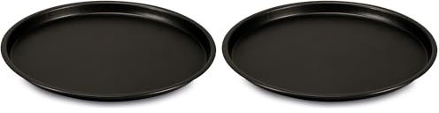 Guardini Pizza&Mania, Tegame Pizza 32cm, Acciaio con rivestimento antiaderente, Colore nero (Confezione da 2)