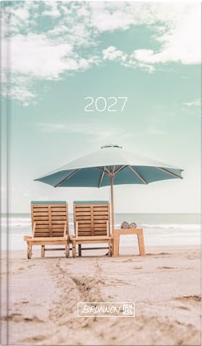 BRUNNEN 1075615037 Taschenkalender Mod. 756 2027 Sunbeds A6, Papier: 2 Seiten = 1 Woche