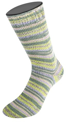 LANA GROSSA Meilenweit Cotton Bamboo Canario | 4-fädiger Bambus-Sockenklassiker | Handstrickgarn aus 40% Baumwolle, 25% Schurwolle, 20% Viskose | 100g Wolle zum Stricken & Häkeln | 420m Garn FB 2524
