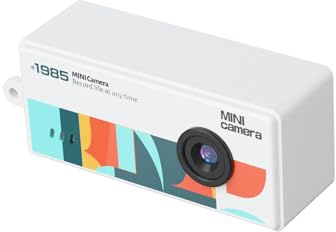 ciciglow Mini Fotocamera Portachiavi, Fotocamera Vintage Grandangolare 130° 1080P, Schermo da 0,96 Pollici, Dispositivo Portatile per Video e Foto con 5 Filtri retrò per Viaggi e (White)