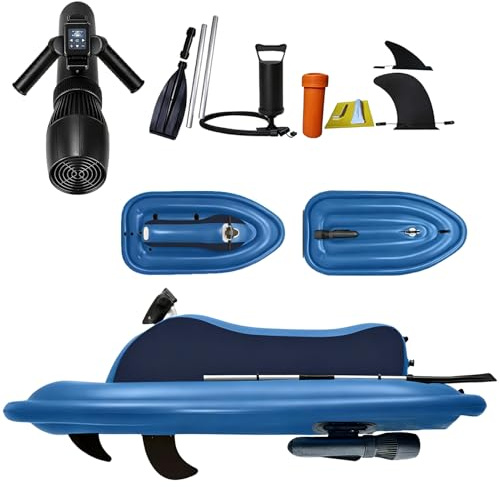 Aufblasbares elektrisches Jetski mit Motor, einstellbare Geschwindigkeit 3-11 km/h, 130 Minuten Laufzeit, motorisiertes Wassersurfboot für See und Ozean