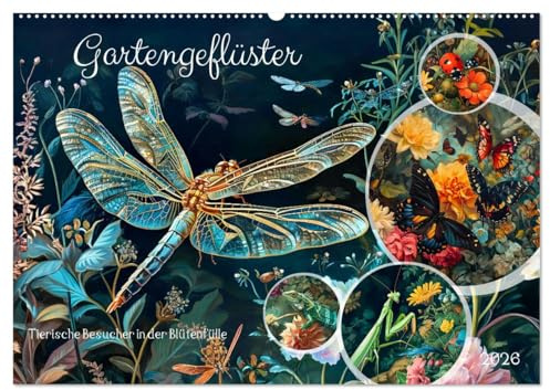Gartengeflüster - Tierische Besucher in der Blütenfülle (Wandkalender 2026 DIN A2 quer), CALVENDO Monatskalender: Floraler Schatz: Altermeisterliche ... kleinen Begleiter im Garten (CALVENDO Natur)