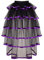GRACEART Victorian Steampunk Noir Bustle Tutu Ceinture sous-Jupe Dentelle (Ourlet Violet)
