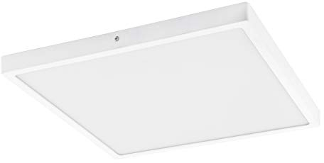 EGLO LED Deckenleuchte Fueva 1, 1 flammige Deckenlampe, Material: Aluminium, Kunststoff, Farbe: Weiß, L: 40x40 cm, neutralweiß