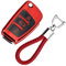 KASER Coque Clé en Silicone Compatible pour Audi A1 A2 A3 A4 A5 A7 Q1 Q3 Q5 TT Cover Housse Porte-clé TPU Protection Télécommande (Rouge)