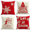 Gspirit 4 Stück Kissenbezug Frohe Weihnachten Dekorative Kissenhülle Winter Schneeflocke Elk Weihnachtsbaum Muster Baumwolle Leinen Werfen Sie Kissenbezüge 45x45 cm
