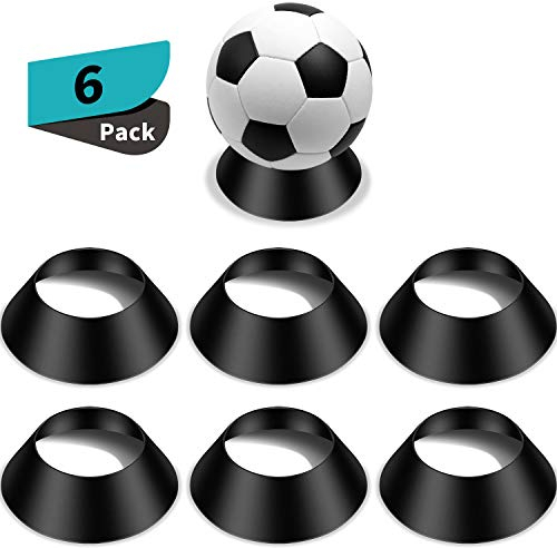 6 Stück Ballständer Erinnerungsstücke Kugel Sockel Ballständer Halter Fußballständer für Basketball Fußball Volleyball Softball Bowling (Schwarz)