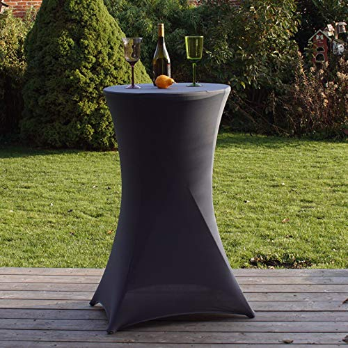 TRUTZHOLM Stehtischhusse 60 cm Farbe nach Wahl Tischdecke Husse Partytisch Bistrotisch Stretch Decke (Grau)