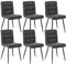 Lestarain Esszimmerstühle 6er Set Küchenstuhl Polsterstuhl Wohnzimmerstuhl Samtstuhl Sessel mit Rückenlehne, Metallbeine, Sitzfläche aus Samt, Dunkelgrau