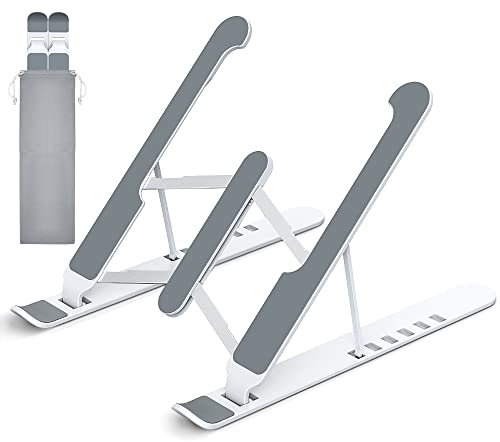 Laptop Stand for Desk, Portable Adjustable Laptop Riser Notebook Holder, Metal & ABS Foldable Ventilated Cooling PC Stand for MacBook Pro/Air, HP, Lenovo, Sony, Dell, More 10-15.6” Laptops, Tablet